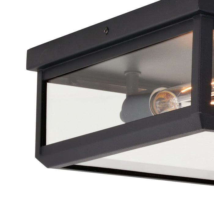 Vaxcel - T0611 - Two Light Outdoor Flush Mount - Kinzie - Textured Black