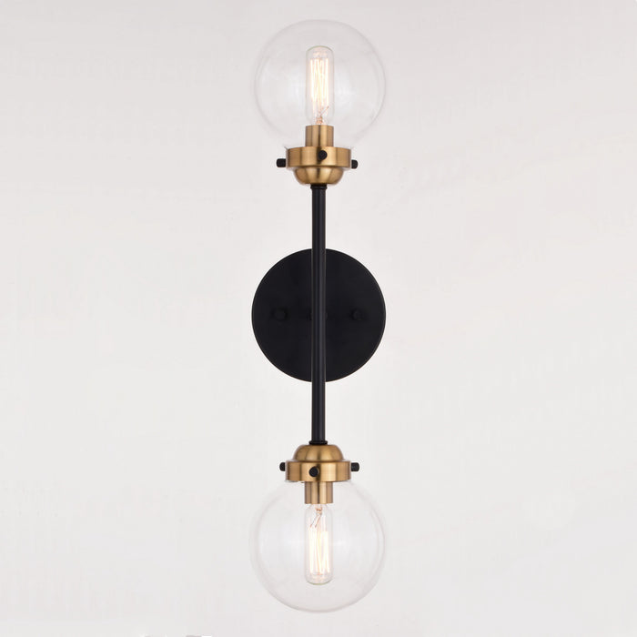 Vaxcel - W0396 - Two Light Wall Sconce - Orbit - Muted Brass and Oil Rubbed Bronze