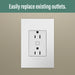 Legrand - WNAR153W1 - Plus-Sized 15A Outlet - Adorne - White