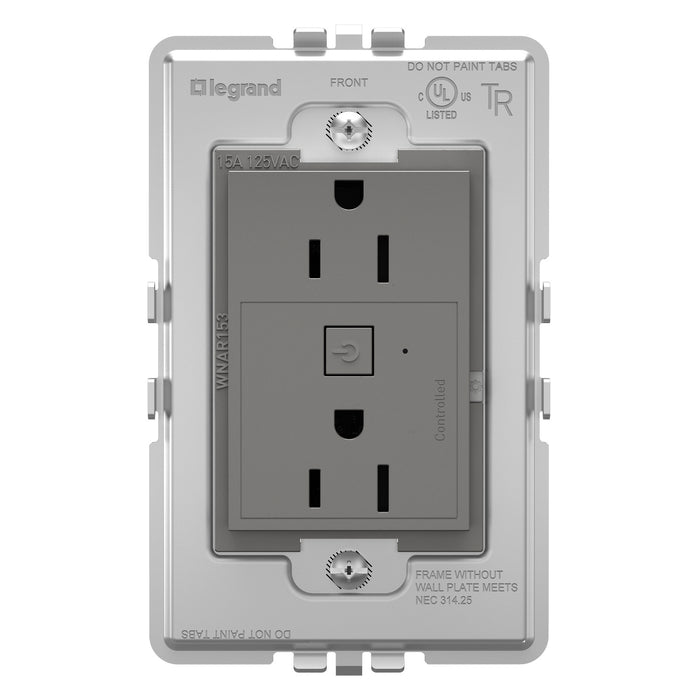 Legrand - WNAR153M1 - Plus-Sized 15A Outlet - Adorne - Magnesium