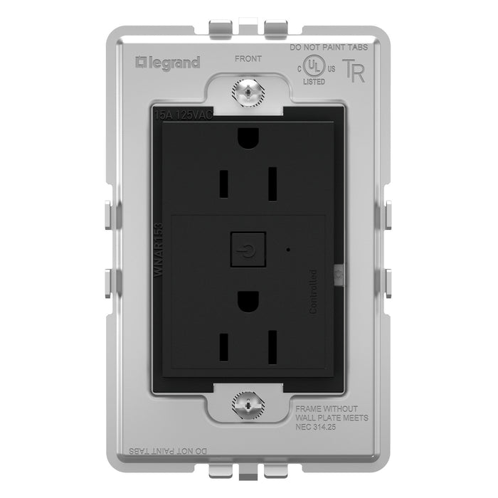 Legrand - WNAR153G1 - Plus-Sized 15A Outlet - Adorne - Graphite