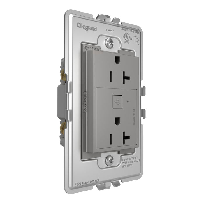 Legrand - WNAR203M1 - Plus-Sized 20A Outlet - Adorne - Magnesium