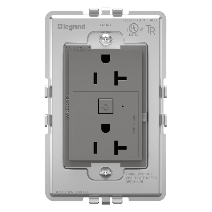 Legrand - WNAR203M1 - Plus-Sized 20A Outlet - Adorne - Magnesium