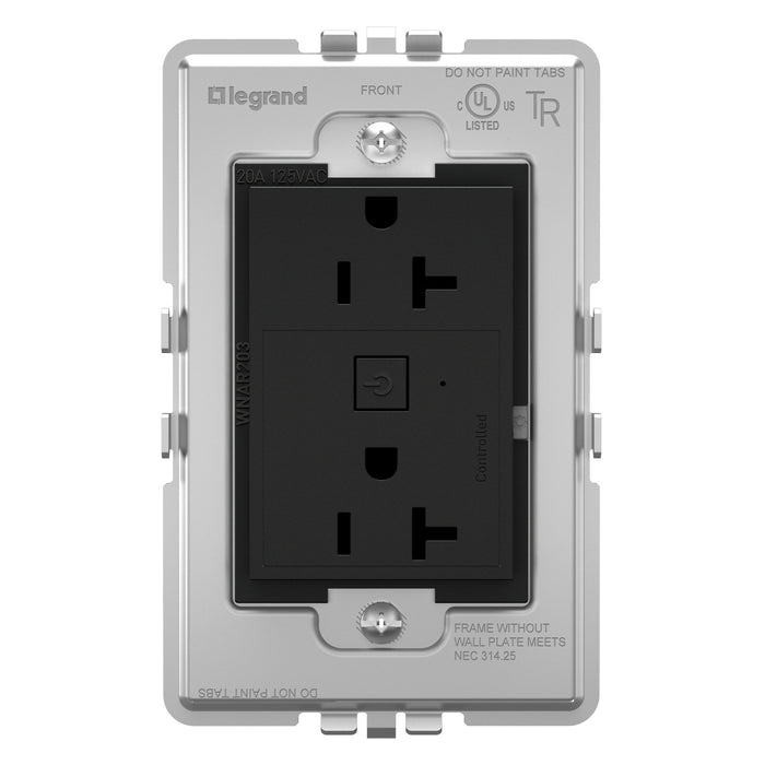 Legrand - WNAR203G1 - Plus-Sized 20A Outlet - Adorne - Graphite