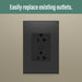 Legrand - WNAR203G1 - Plus-Sized 20A Outlet - Adorne - Graphite