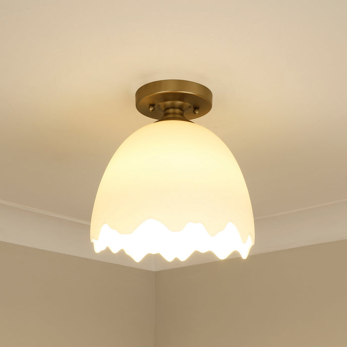 Golden - 6951-SF BCB-POR - One Light Semi-Flush Mount - Brinkley - Brushed Champagne Brass