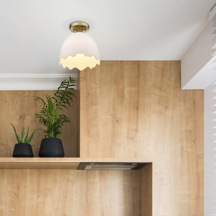 Golden - 6951-SF BCB-POR - One Light Semi-Flush Mount - Brinkley - Brushed Champagne Brass