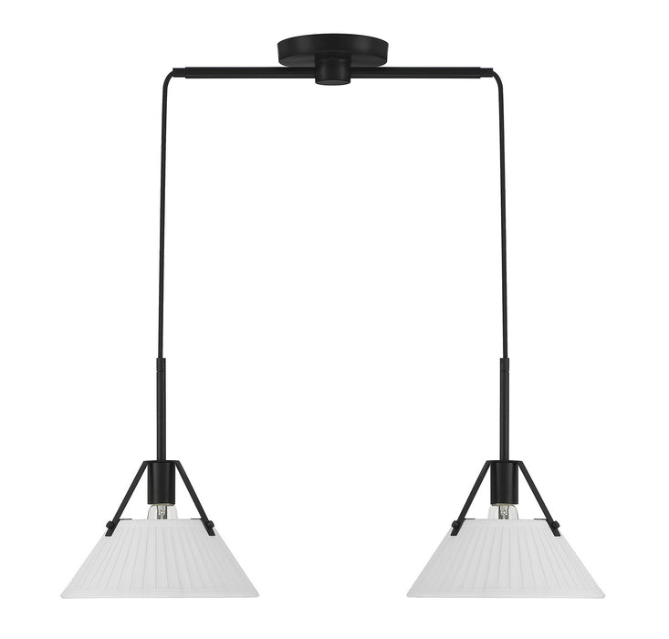 Meridian - M100108MBK - Two Light Linear Chandelier - Matte Black