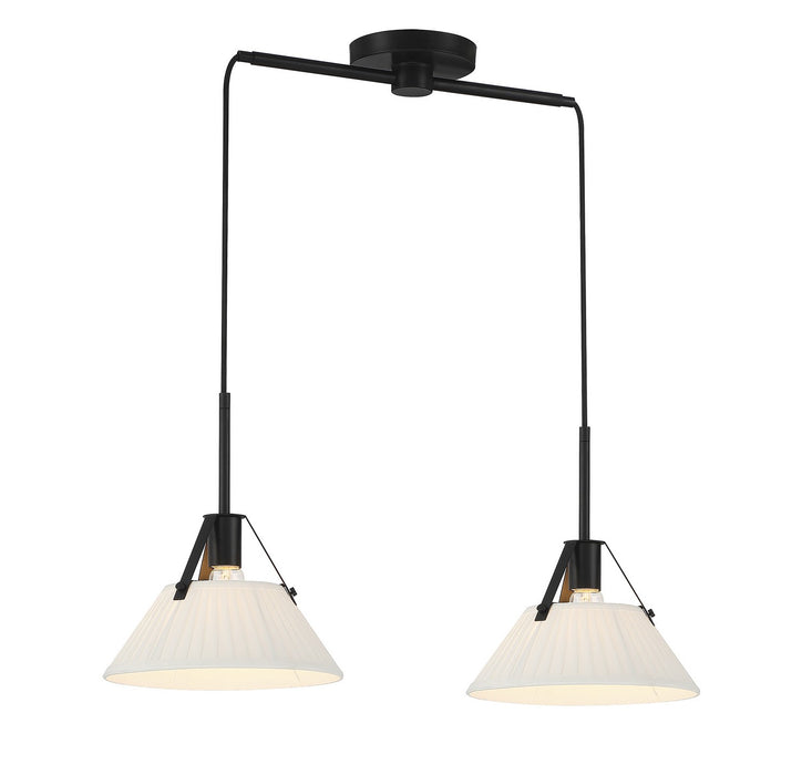 Meridian - M100108MBK - Two Light Linear Chandelier - Matte Black