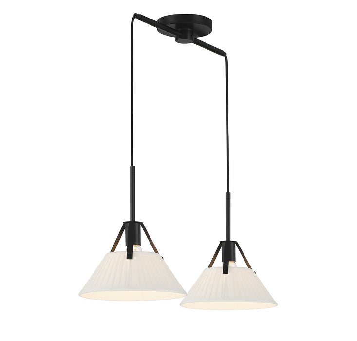 Meridian - M100108MBK - Two Light Linear Chandelier - Matte Black