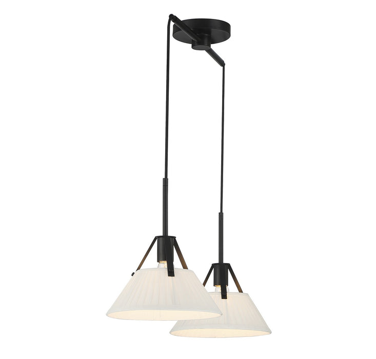 Meridian - M100108MBK - Two Light Linear Chandelier - Matte Black