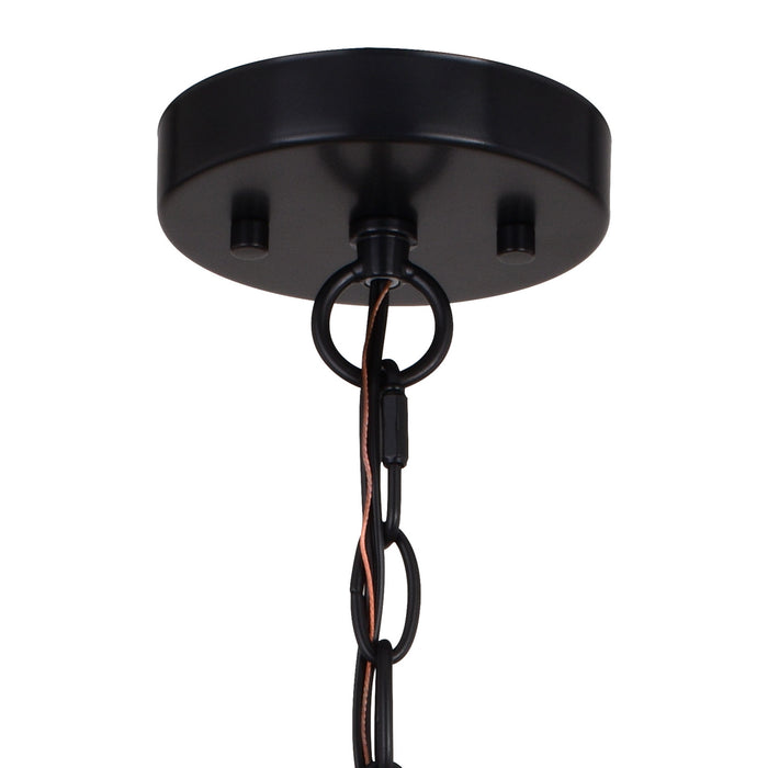 Vaxcel - P0365 - Four Light Pendant - Burien - Black and Washed Ash