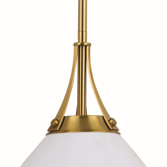 Vaxcel - P0369 - One Light Pendant - Dayna - Satin Brass and Glossy White with Matte White