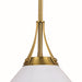Vaxcel - P0369 - One Light Pendant - Dayna - Satin Brass and Glossy White with Matte White