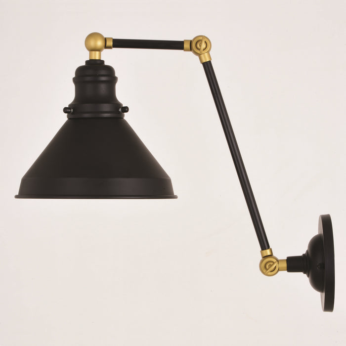 Vaxcel - W0398 - One Light Swing Arm Wall Light - Alexis - Oil Rubbed Bronze and Satin Gold