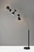Adesso Home - 4290-01 - Three Light Floor Lamp - Oscar - Black W. Antique Brass