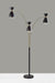 Adesso Home - 4290-01 - Three Light Floor Lamp - Oscar - Black W. Antique Brass