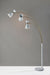 Adesso Home - 4290-02 - Three Light Floor Lamp - Oscar - White W. Antique Brass