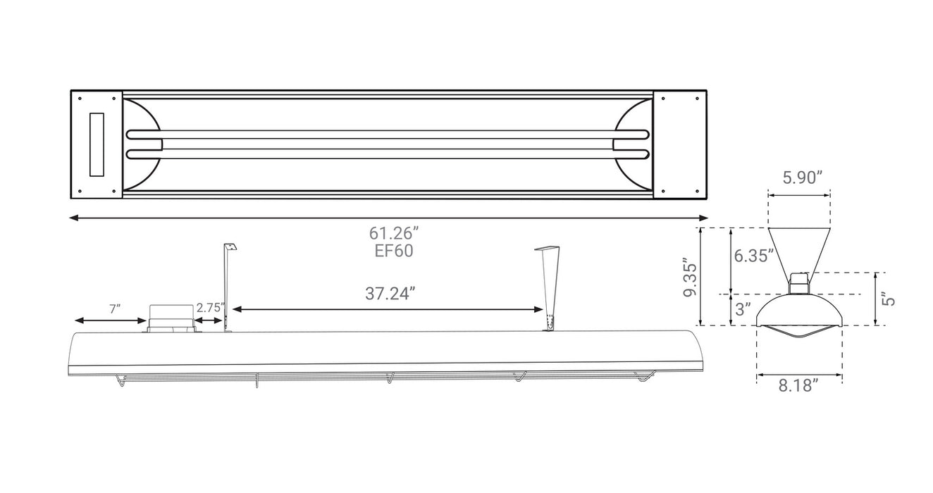 Eurofase - EF60240S3 - Electric Patio Heater - EF60 Series - Stainless Steel