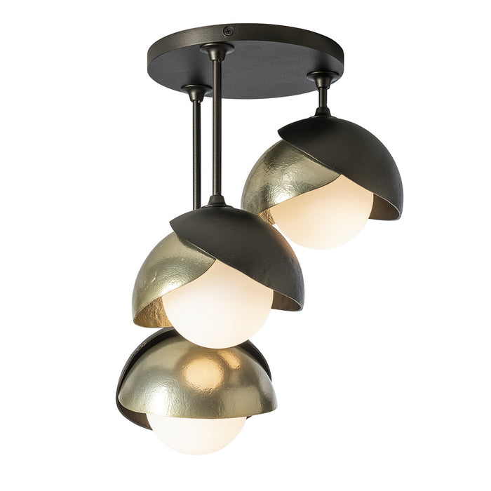 Hubbardton Forge - 121374-SKT-14-86-GG0711 - Three Light Semi-Flush Mount - Brooklyn - Oil Rubbed Bronze