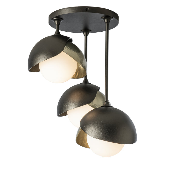 Hubbardton Forge - 121374-SKT-14-86-GG0711 - Three Light Semi-Flush Mount - Brooklyn - Oil Rubbed Bronze