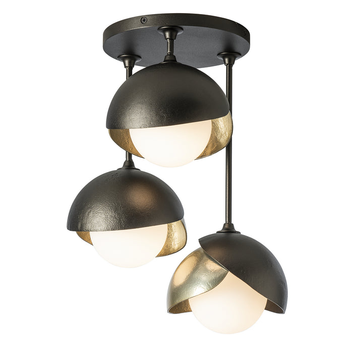 Hubbardton Forge - 121374-SKT-14-86-GG0711 - Three Light Semi-Flush Mount - Brooklyn - Oil Rubbed Bronze