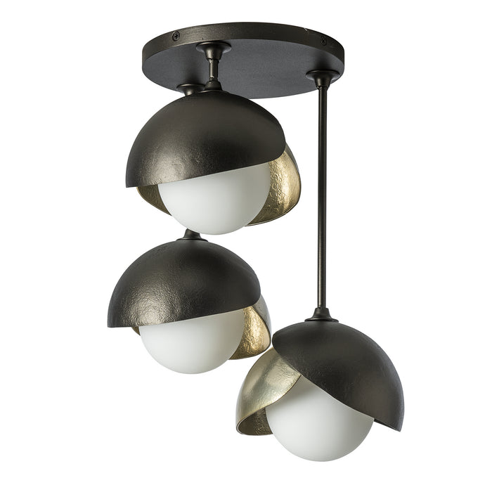 Hubbardton Forge - 121374-SKT-14-86-GG0711 - Three Light Semi-Flush Mount - Brooklyn - Oil Rubbed Bronze