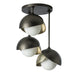Hubbardton Forge - 121374-SKT-14-86-GG0711 - Three Light Semi-Flush Mount - Brooklyn - Oil Rubbed Bronze