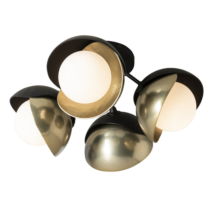 Hubbardton Forge - 121376-SKT-10-86-GG0711 - Four Light Semi-Flush Mount - Brooklyn - Black