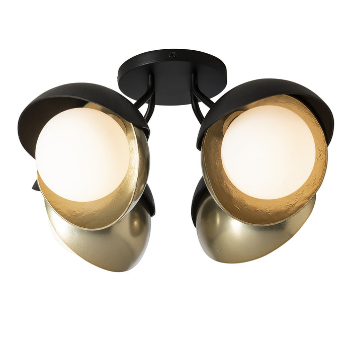 Hubbardton Forge - 121376-SKT-10-86-GG0711 - Four Light Semi-Flush Mount - Brooklyn - Black