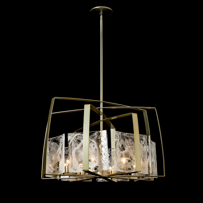 Hubbardton Forge - 131312-SKT-MULT-86-YR0699 - Eight Light Pendant - Arc - Modern Brass