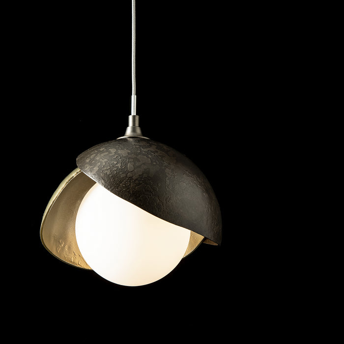 Hubbardton Forge - 161183-SKT-STND-07-86-GG0711 - One Light Mini Pendant - Brooklyn - Dark Smoke