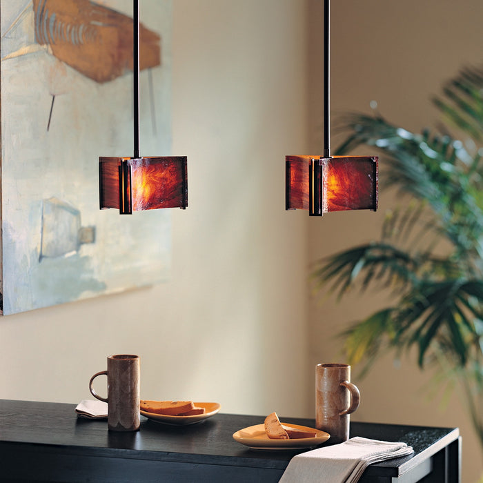 Hubbardton Forge - 188100-SKT-MULT-10-ZB0156 - One Light Mini Pendant - Exos Glass - Black