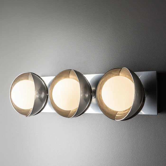 Hubbardton Forge - 201378-SKT-85-85-GG0711 - Three Light Bath Sconce - Brooklyn - Sterling