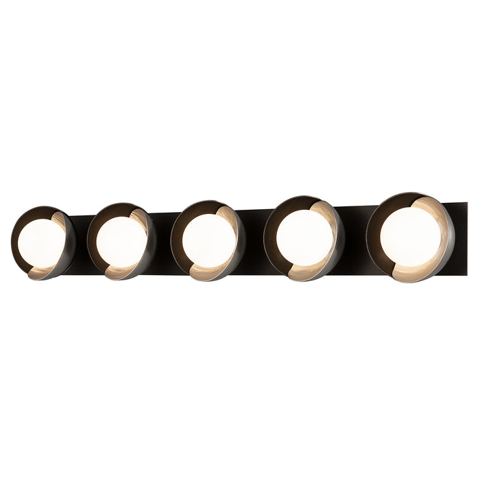 Hubbardton Forge - 201379-SKT-14-85-GG0711 - Five Light Bath Sconce - Brooklyn - Oil Rubbed Bronze