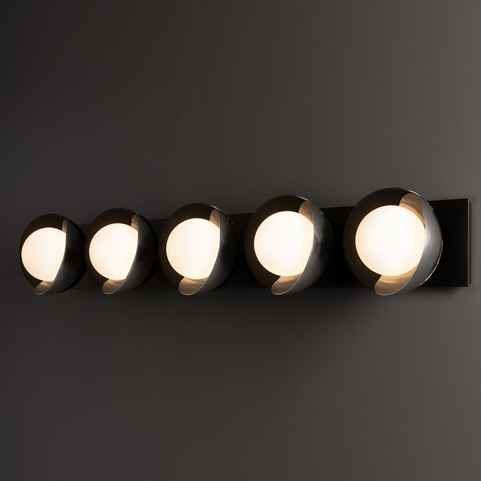 Hubbardton Forge - 201379-SKT-14-85-GG0711 - Five Light Bath Sconce - Brooklyn - Oil Rubbed Bronze