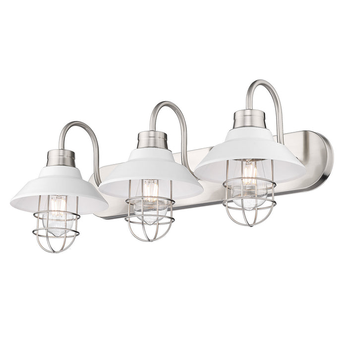 Golden - 3320-BA3 PW-WHT - Three Light Bath Vanity - Lana - Pewter