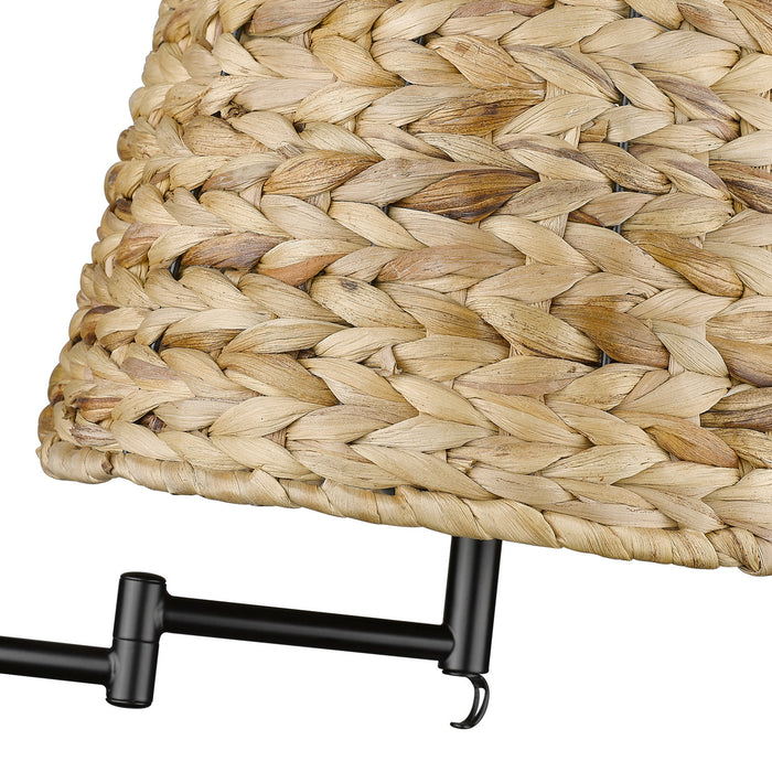 Golden - 3692-A1W BLK-WSG - One Light Swing Arm - Eleanor - Matte Black