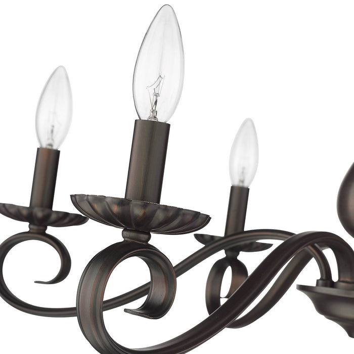 Golden - 3712-6SF RBZ - Six Light Semi-Flush Mount - Larrick - Rubbed Bronze