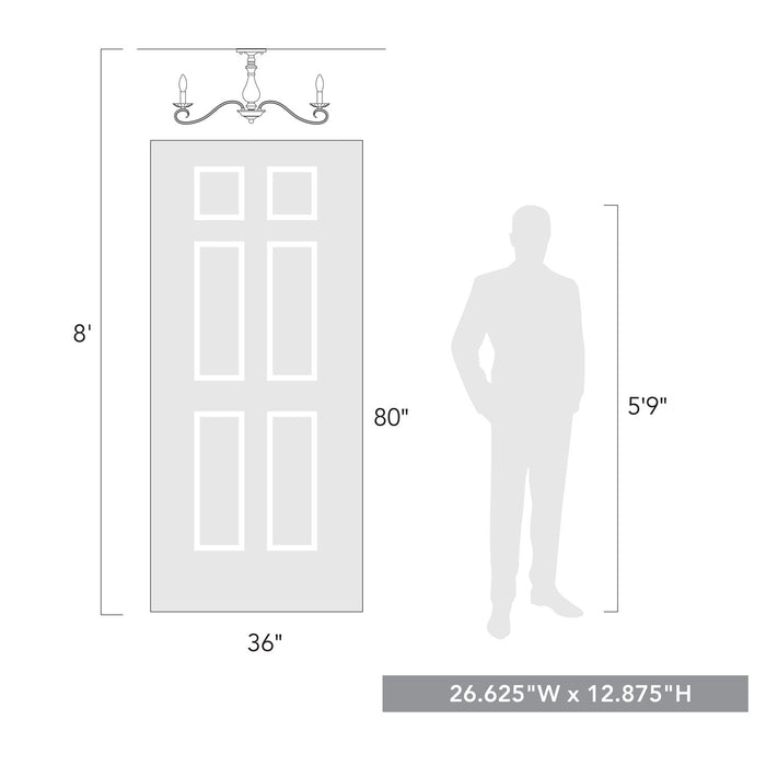 Golden - 3712-6SF RBZ - Six Light Semi-Flush Mount - Larrick - Rubbed Bronze