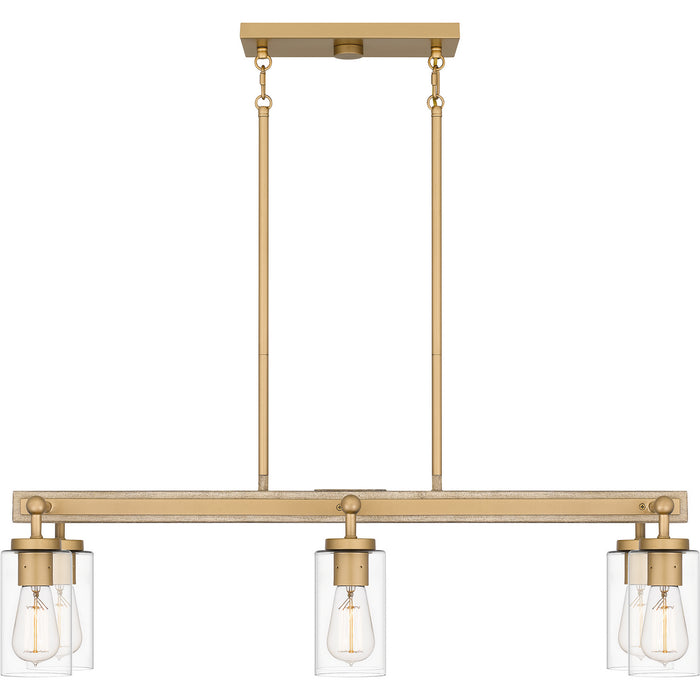 Quoizel - KEL633NWS - Six Light Island Chandelier - Kelleher - Nouveau Painted Weathered Brass