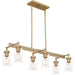 Quoizel - KEL633NWS - Six Light Island Chandelier - Kelleher - Nouveau Painted Weathered Brass
