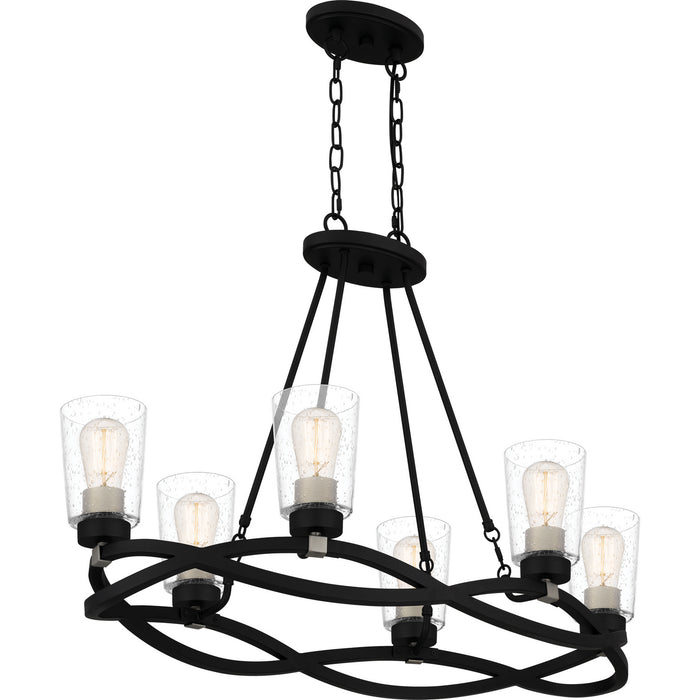 Quoizel - OLK632EK - Six Light Island Chandelier - Overlook - Earth Black