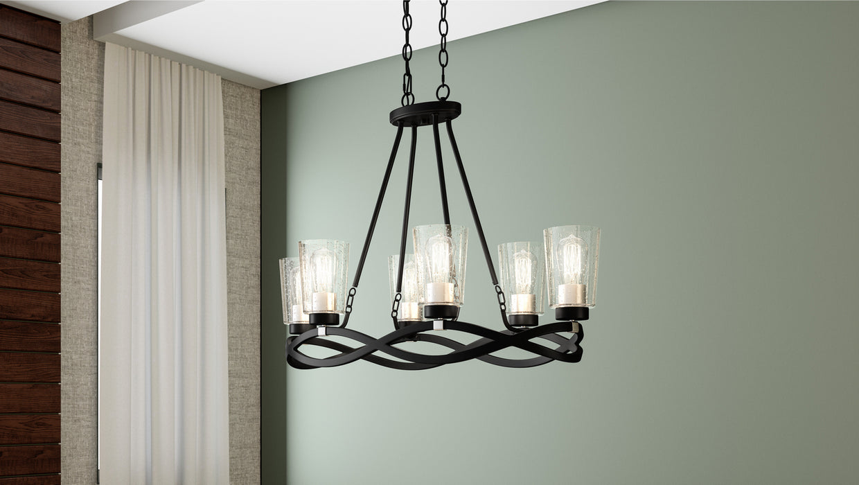Quoizel - OLK632EK - Six Light Island Chandelier - Overlook - Earth Black