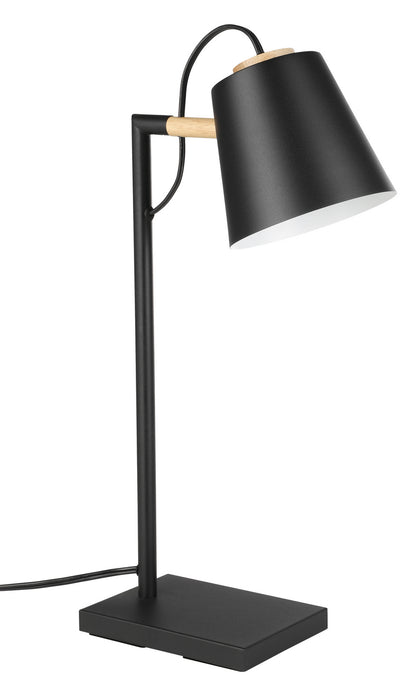 Eglo USA - 43613A - One Light Table Lamp - Lacey - Structured Black, Natural Wood