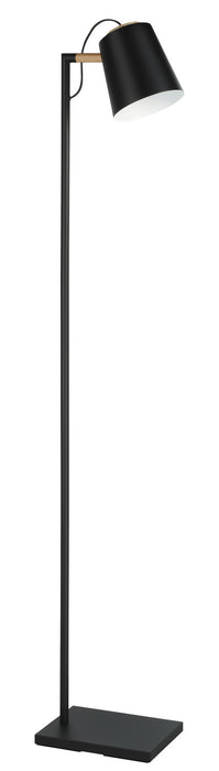 Eglo USA - 43614A - One Light Floor Lamp - Lacey - Structured Black, Natural Wood