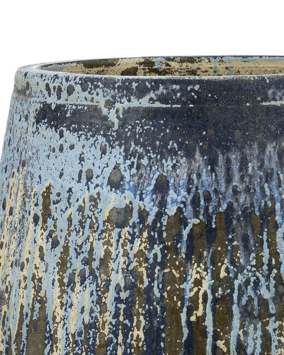 Currey and Company - 2200-0014 - Planter - Capaci - Antique White/Blue Drip