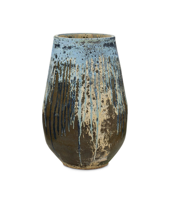 Currey and Company - 2200-0014 - Planter - Capaci - Antique White/Blue Drip