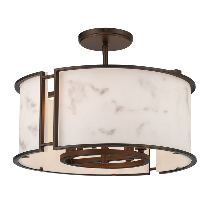 Minka-Lavery - 1679-755 - Four Light Semi Flush Mount - Buchanan - Hellenic Bronze