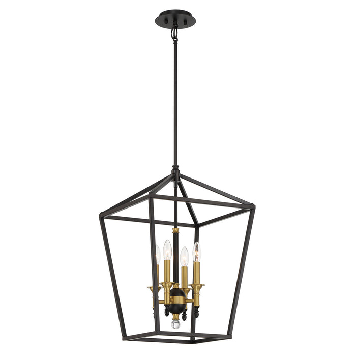 Minka-Lavery - 2103-726 - Four Light Pendant - Townhall - Coal And Soft Brass